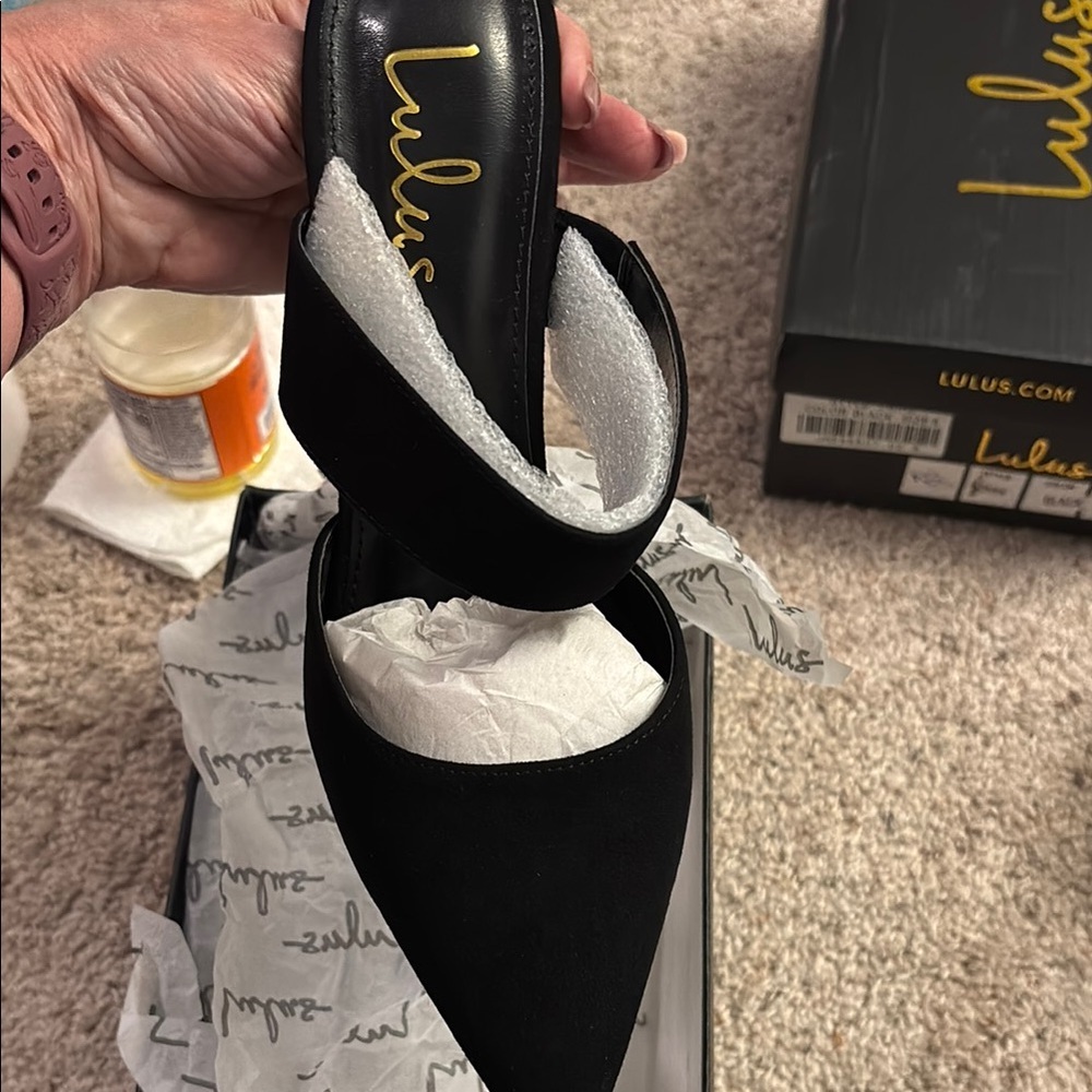 Lulu's Chic Black “Faire” Pointed Toe Mules - Picture 8 of 10